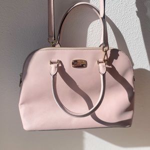 Michael Kors dusty pink satchel with shoulder strap